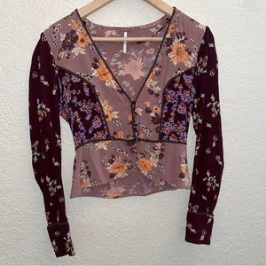 Free People floral long sleeve shirt